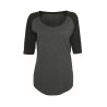T-shirt femme baseball manches 3/4 vierge ou à personnaliser - Express et pas cher