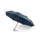 RIVER. Parapluie pliable en rPET avec manche en bois personnalisé