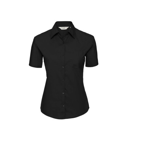 Ladies' Short Sleeve Classic Pure Cotton Poplin Shirt personnalisé