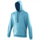 Sweat à capuche bicolore "AWDIS" vierge ou à personnaliser