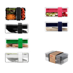 BISTRO LUNCH BOX. Boîte à lunch en plastique et en silicone personnalisé