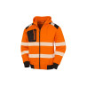 Sweat capuche zippé HV en polyester recyclé personnalisé