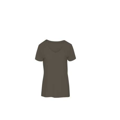 Tee-shirt femme col V en coton bio personnalisé