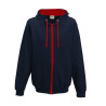 Sweat capuche zippé contrasté personnalisé