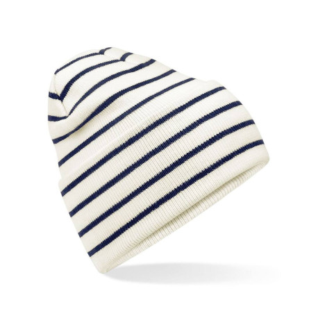 Bonnet rayé avec rabat personnalisé