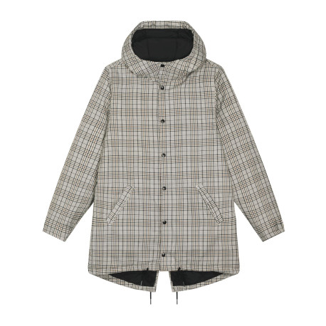 Veste parka unisexe matelassée en tweed à carreaux personnalisé