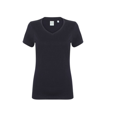 Tee-shirt stretch col V femme personnalisé