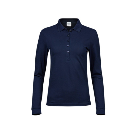 Polo stretch manches longues femme vierge ou à personnaliser