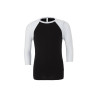 T-shirt baseball manches 3/4 vierge ou à personnaliser - Express et pas cher