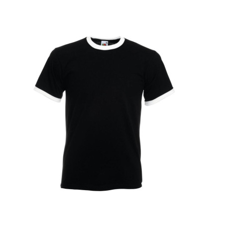 Tee-shirt bords côtes contrastés vierge ou à personnaliser - Express et pas cher