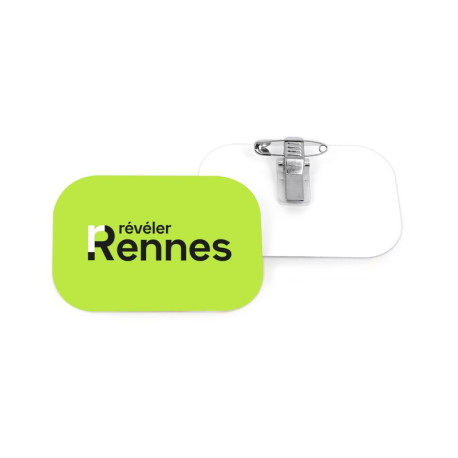 Eco-Badge Rectangle Coins Arrondis 81x56mm personnalisé