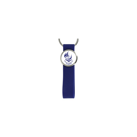 Porte-Clé Premium - Lanière Silicone Bleu personnalisé