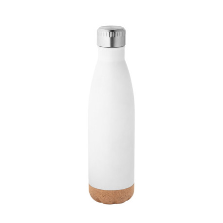 SOLBERG. Thermos 560mL en acier inox avec base en liège personnalisé