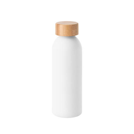 QUETA. Bouteille 550mL en aluminium avec bouchon en bambou personnalisé