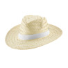 EDWARD POLI. Chapeau de paille naturelle avec bande en polyester personnalisé