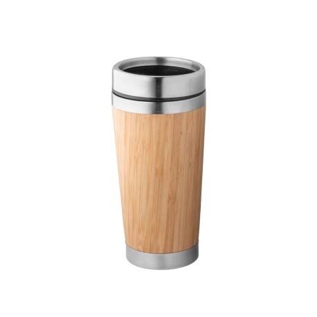 PIETRO. Tasse de voyage 500mL en babou et acier inox personnalisé