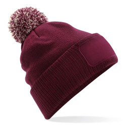 Bonnet pompon patch Snowstar Beechfield personnalisé