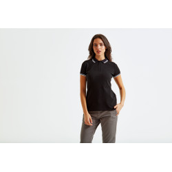 Polo passepoilé coupe classique femme - col contrasté personnalisé