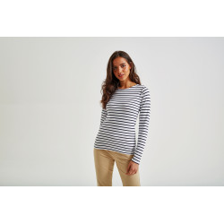 T-shirt marinière « coastal » femme à manches longues personnalisé