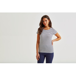 T-shirt marinière « coastal » femme à manches courtes personnalisé