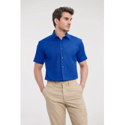 Chemise Oxford cintrée manches courtes facile d'entretien pour Homme personnalisé