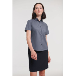 Chemise en popeline manches courtes polyester/coton facile d'entretien pour femme personnalisé