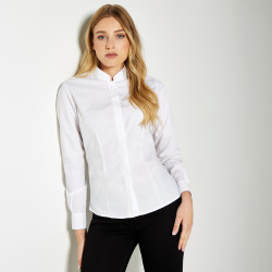 Chemise cintrée à col Mao à manches longues Femme personnalisé