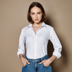 Chemisier Oxford à manches longues Workwear Femme personnalisé