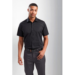 Chemise popeline stretch en coton manches courtes pour homme personnalisé