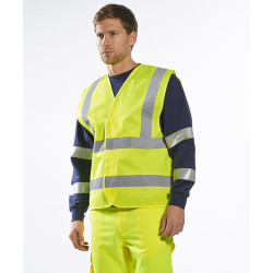 Gilet deux bandes et bretelles de haute visibilité (C470) personnalisé