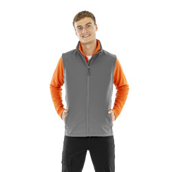 Softshell gilet imprimable et récyclé à 2 couches pour homme personnalisé