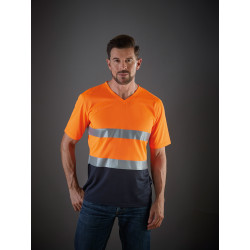 T-shirt haute visibilité très léger avec col en V (HVJ910) personnalisé