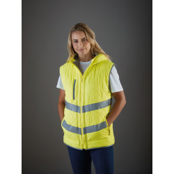 Gilet haute visibilité Kensington à capuche (avec doublure en molleton) (HV007) personnalisé