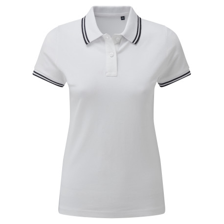Polo passepoilé coupe classique femme - col contrasté personnalisé