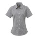 Chemise en coton à petits carreaux (Gingham) manches courtes femme personnalisé