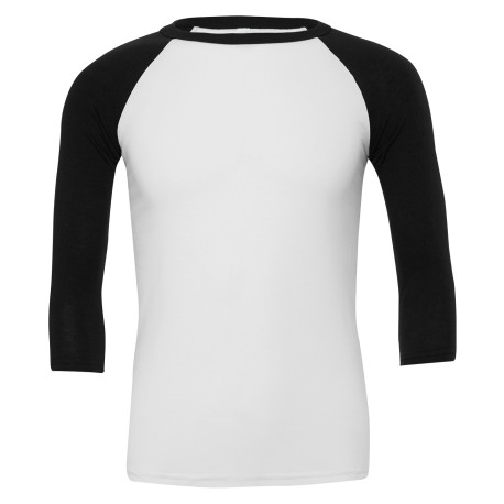T-shirt base-ball manches trois-quarts en triple mélange unisexe personnalisé