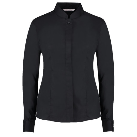 Chemise cintrée à col Mao à manches longues Femme personnalisé