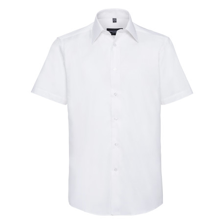 Chemise Oxford cintrée manches courtes facile d'entretien pour Homme personnalisé