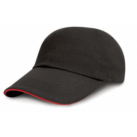 Casquette en coton brossé robuste de profil bas avec visière en sandwich personnalisé