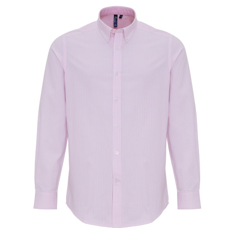 Chemise à rayures Oxford en coton majoritaire pour homme personnalisé