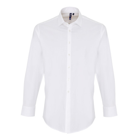 Chemise popeline stretch en coton manches longues pour homme personnalisé