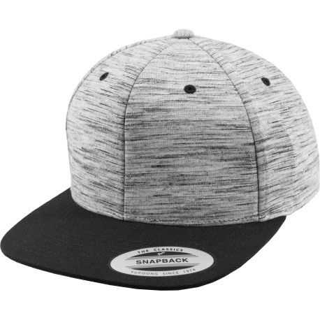 Casquette à bouton-pression gris chiné (6089SC) personnalisé