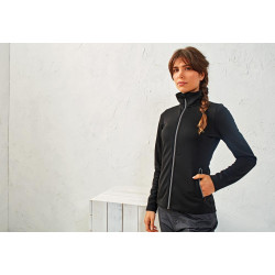 Sweat-shirt durable à fermeture zippée intégrale à teinture par filature pour femmes   personnalisé