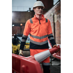 Pro hi-vis half zip fleece top personnalisé