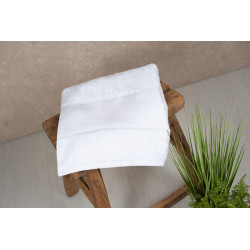 Serviette de bain biologique avec bord imprimable personnalisé