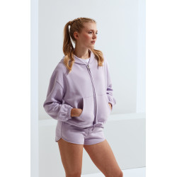 Sweat à capuche zippé femme en tissu recyclé avec cordon de serrage TriDri® personnalisé