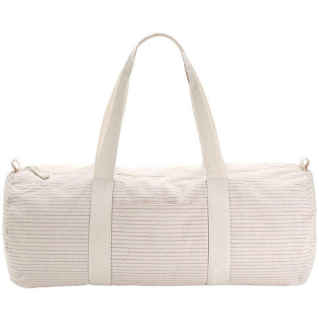 Sac polochon en coton bio rayé personnalisé