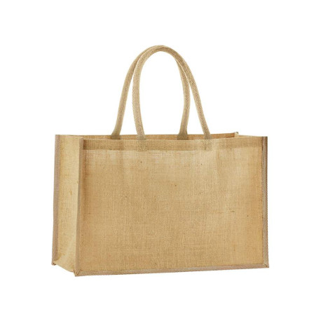 Tote Bag classique en jute amidonné naturel personnalisé