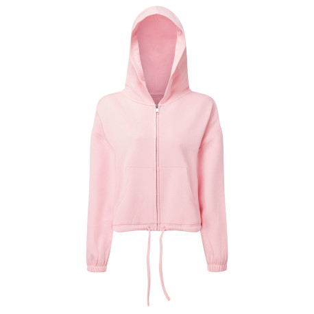 Sweat à capuche zippé femme en tissu recyclé avec cordon de serrage TriDri® personnalisé