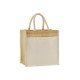 Tote Bag midi en coton jute amidonné naturel personnalisé